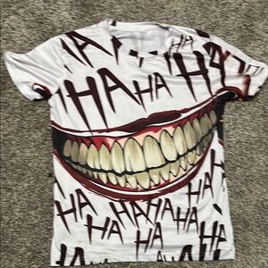 Joker Graphic White Tee with Bold Design Harley Quinn Batman